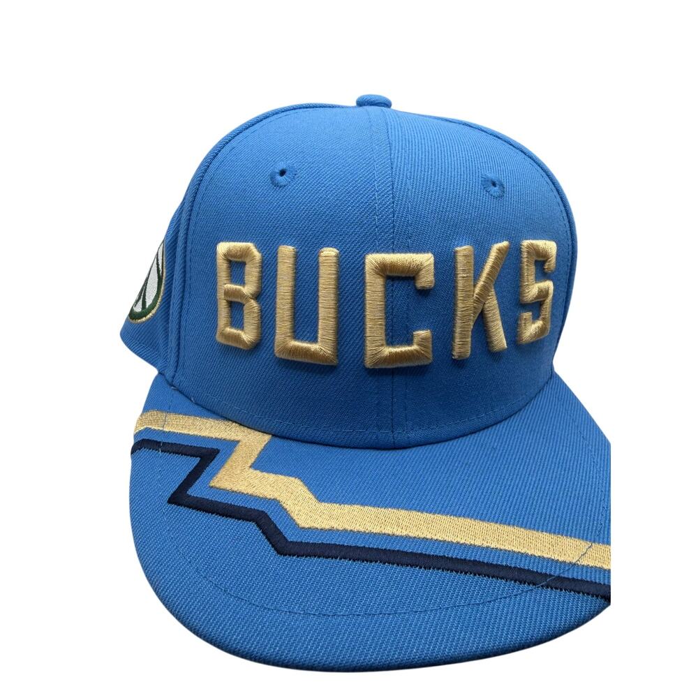 Milwaukee Bucks NBA New Era 9FIFTY Snapback Hat Blue Gold One Size